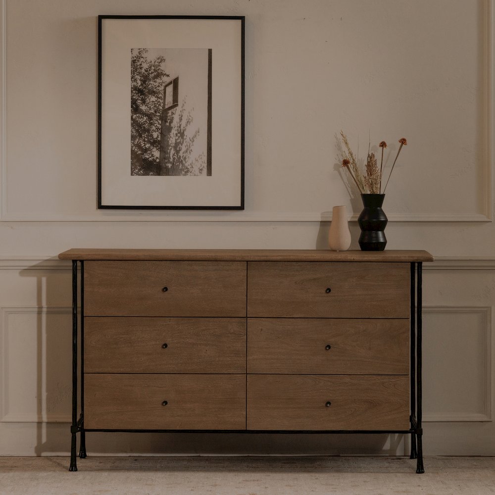 Rene 6 Drawer Dresser Brown. Picture 8