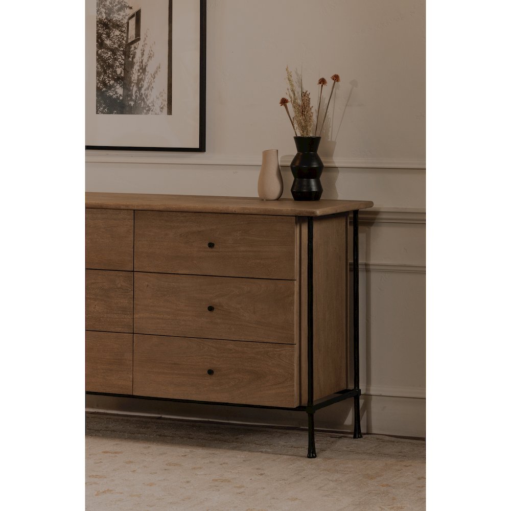 Rene 6 Drawer Dresser Brown. Picture 7