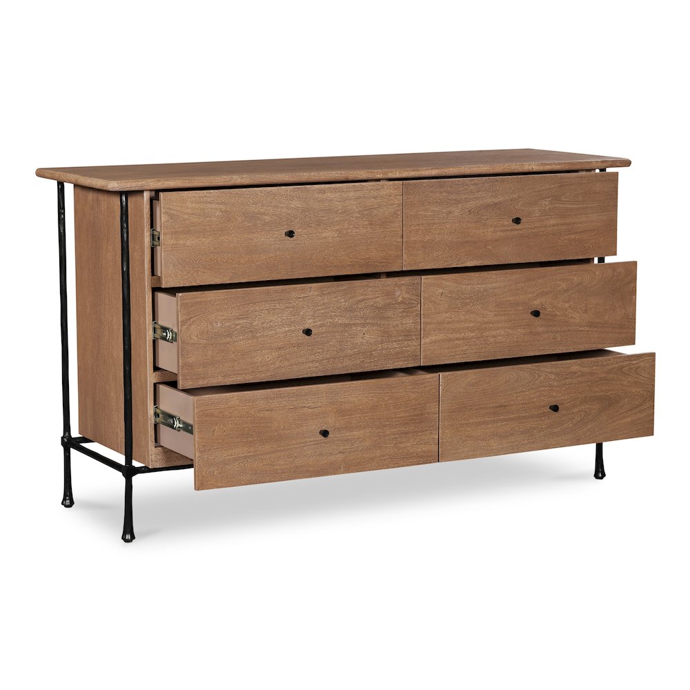 Rene 6 Drawer Dresser Brown. Picture 2