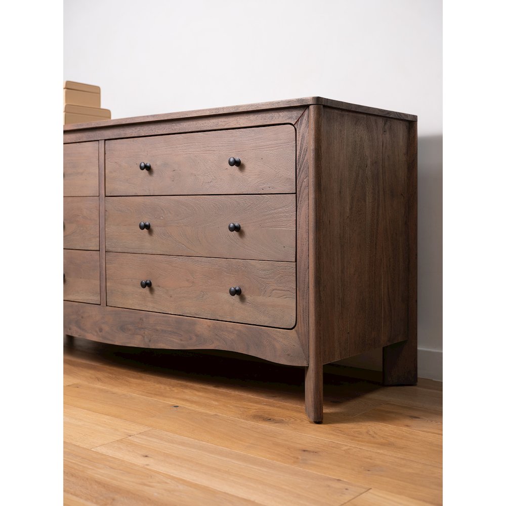 Mabel 6 Drawer Dresser Dark Brown. Picture 10