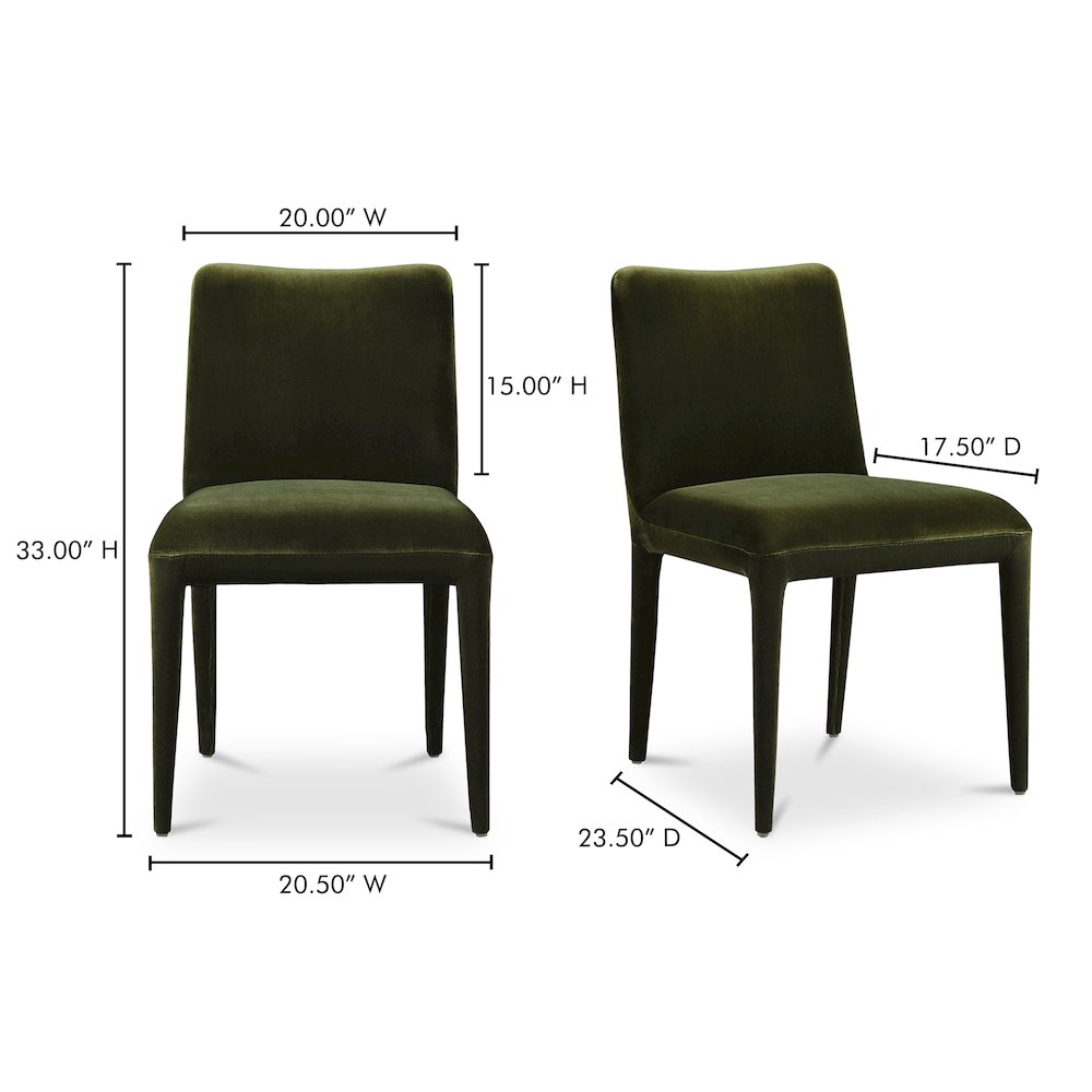 Calla Dining Chair Green Velvet - Set Of Two. Picture 11