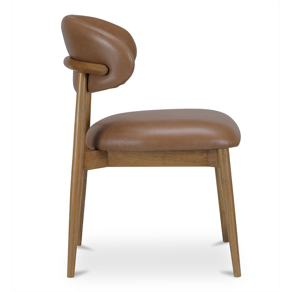 Ellie Dining Chair Brown Leather. Picture 3