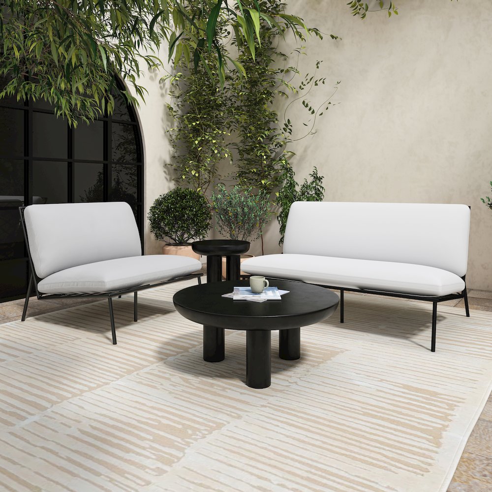 Salma Outdoor Accent Chair White. Picture 8