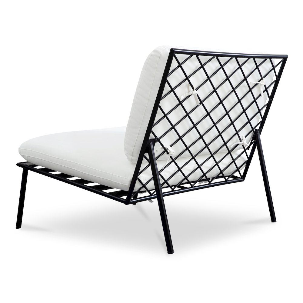 Salma Outdoor Accent Chair White. Picture 2