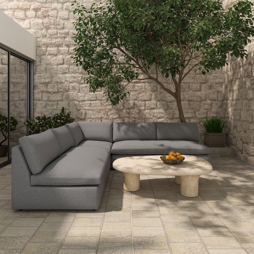 Miles Outdoor Corner Speckled Light Grey. Picture 7