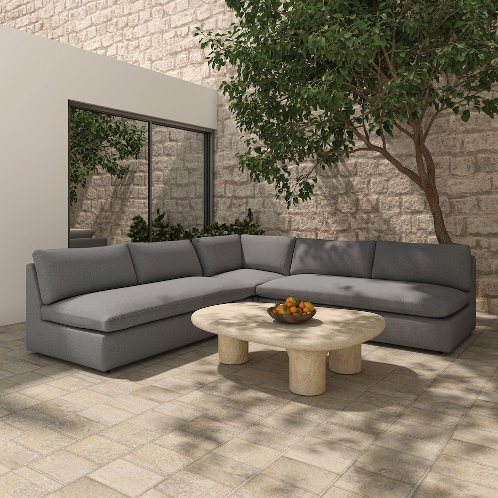Miles Outdoor Corner Speckled Light Grey. Picture 8