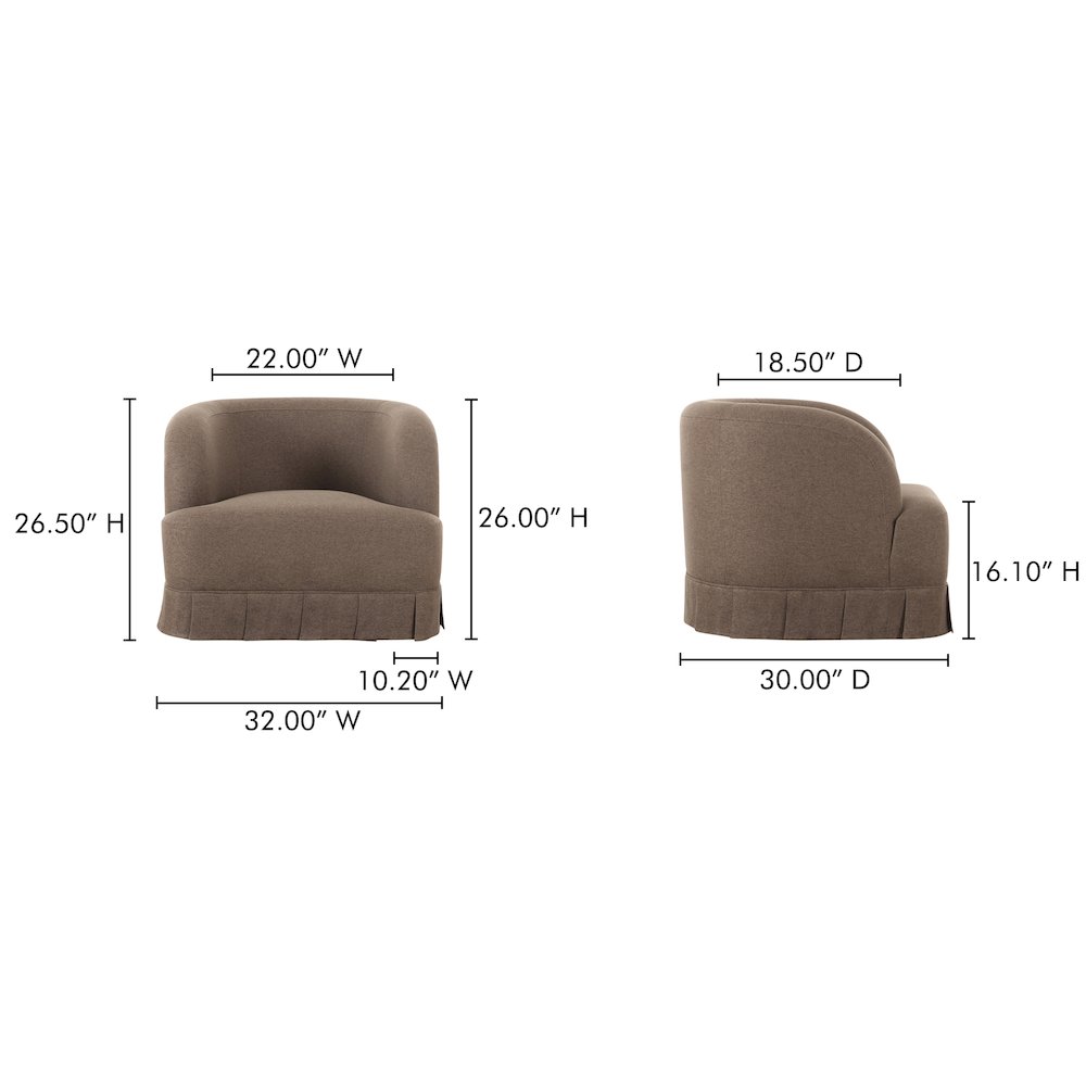 Maren Swivel Chair Brown. Picture 11
