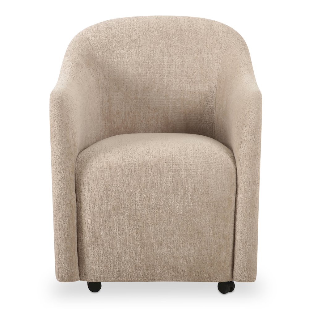 Drava Rolling Dining Chair Beige. Picture 1