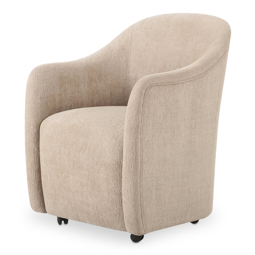 Drava Rolling Dining Chair Beige. Picture 2