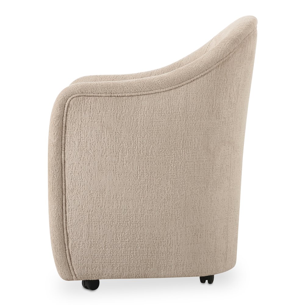Drava Rolling Dining Chair Beige. Picture 3