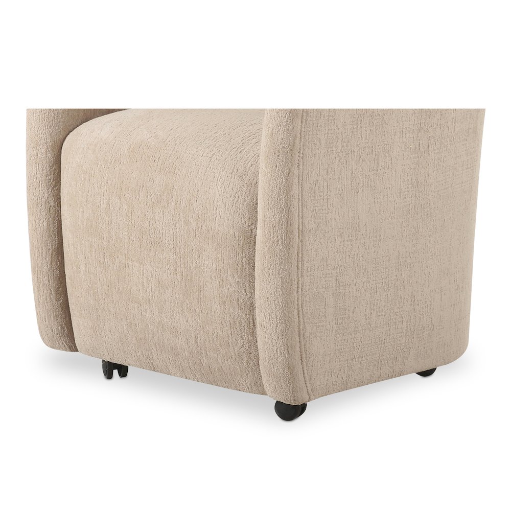 Drava Rolling Dining Chair Beige. Picture 7