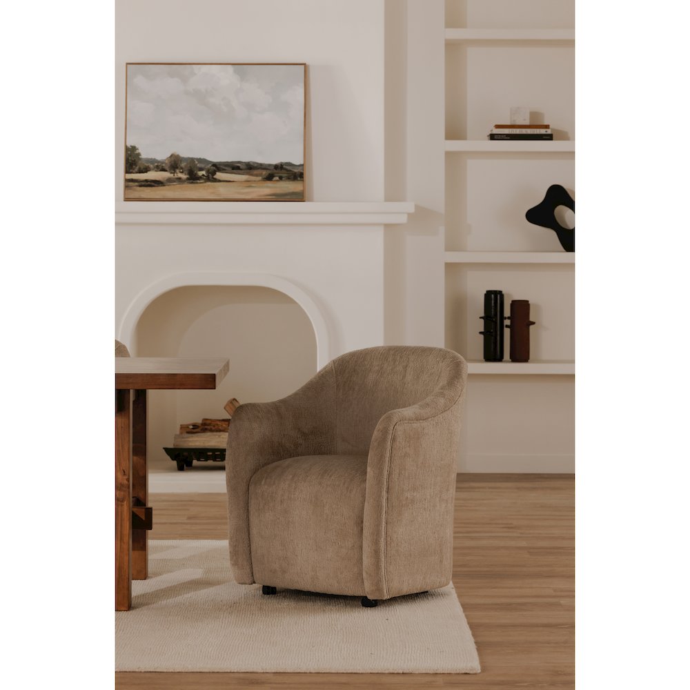 Drava Rolling Dining Chair Beige. Picture 9
