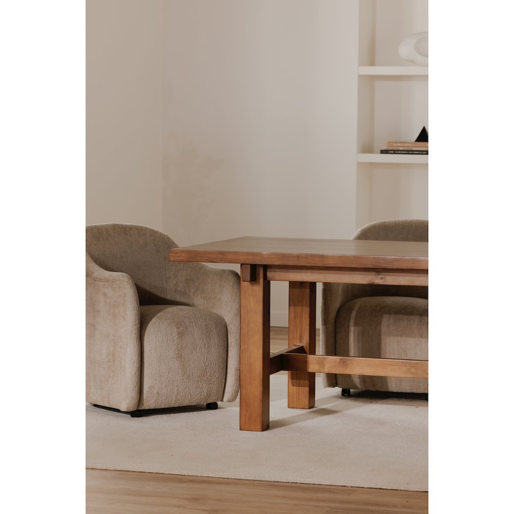 Drava Rolling Dining Chair Beige. Picture 10