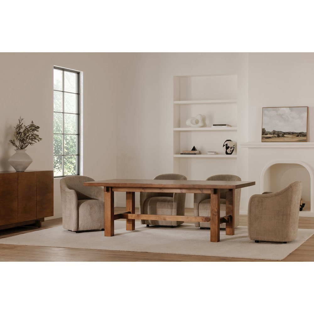 Drava Rolling Dining Chair Beige. Picture 11