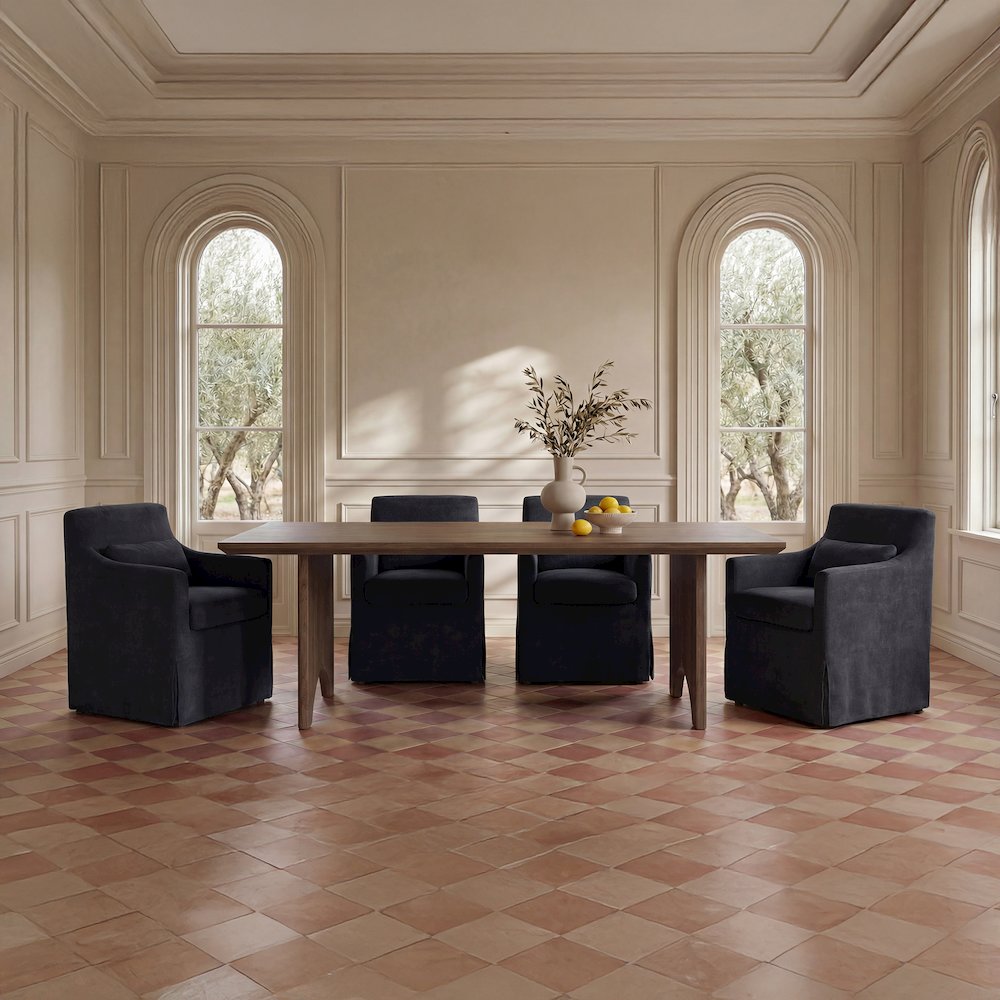 Lydia Slipcover Dining Chair Black. Picture 2
