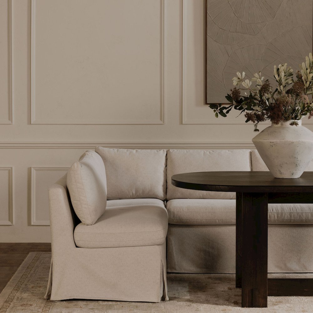 Fable Slipcover Dining Slipper Chair Beige. Picture 7