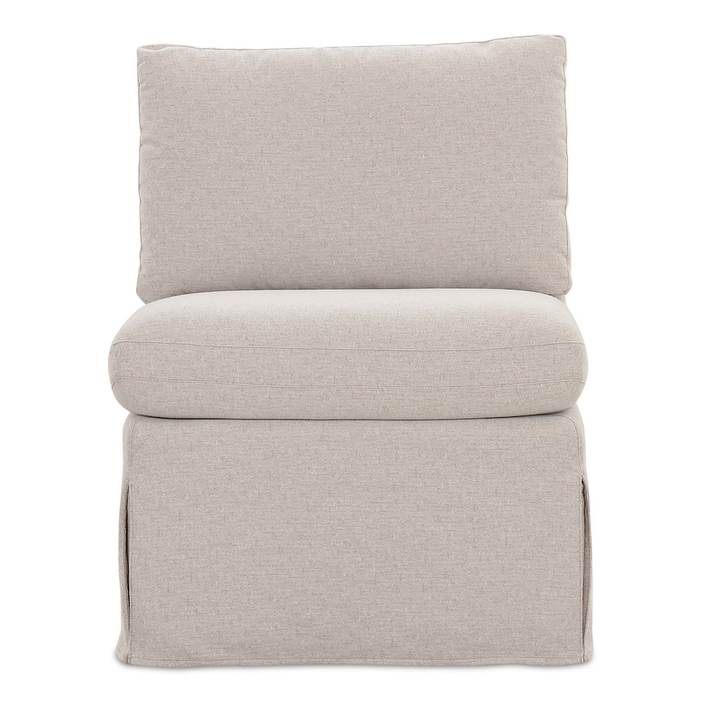 Fable Slipcover Dining Slipper Chair Beige. Picture 1