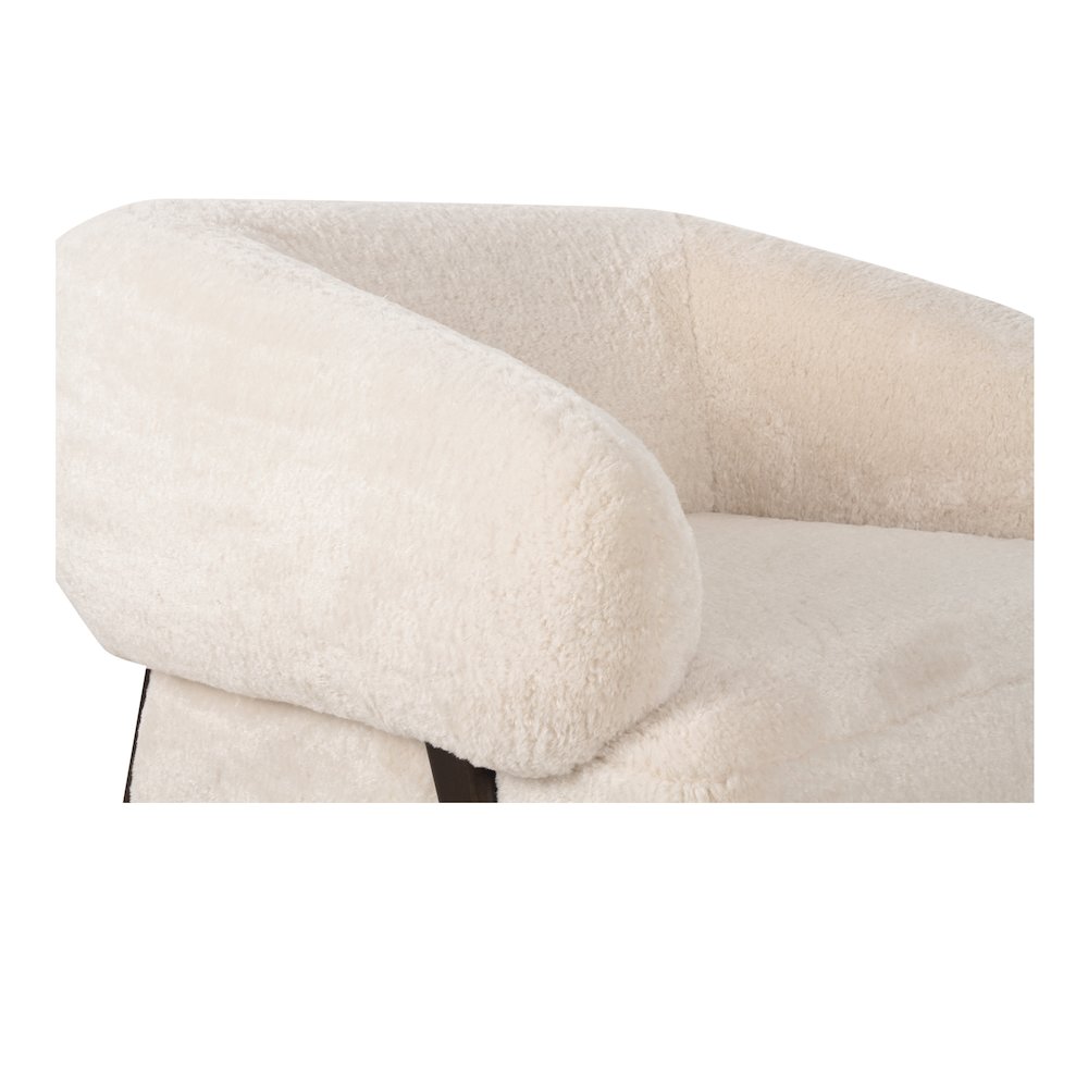 Devlin Lounge Chair Cream Faux Fur. Picture 6