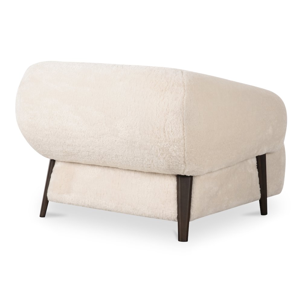 Devlin Lounge Chair Cream Faux Fur. Picture 3
