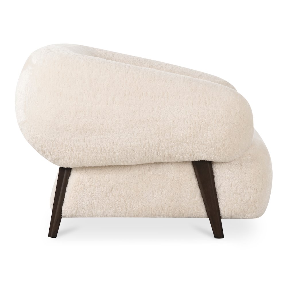 Devlin Lounge Chair Cream Faux Fur. Picture 4