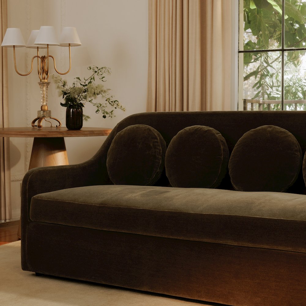 Rialto Sofa Dark Green Faux Mohair. Picture 8