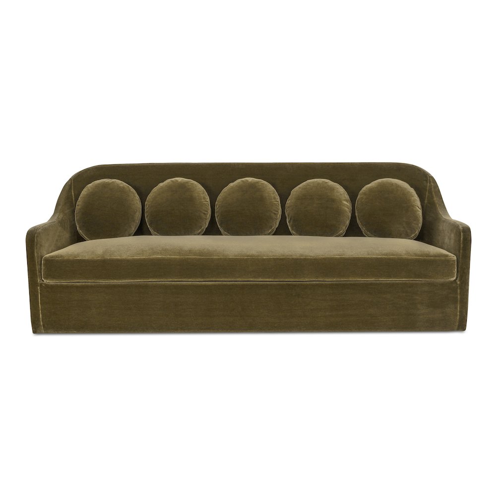 Rialto Sofa Dark Green Faux Mohair. Picture 1