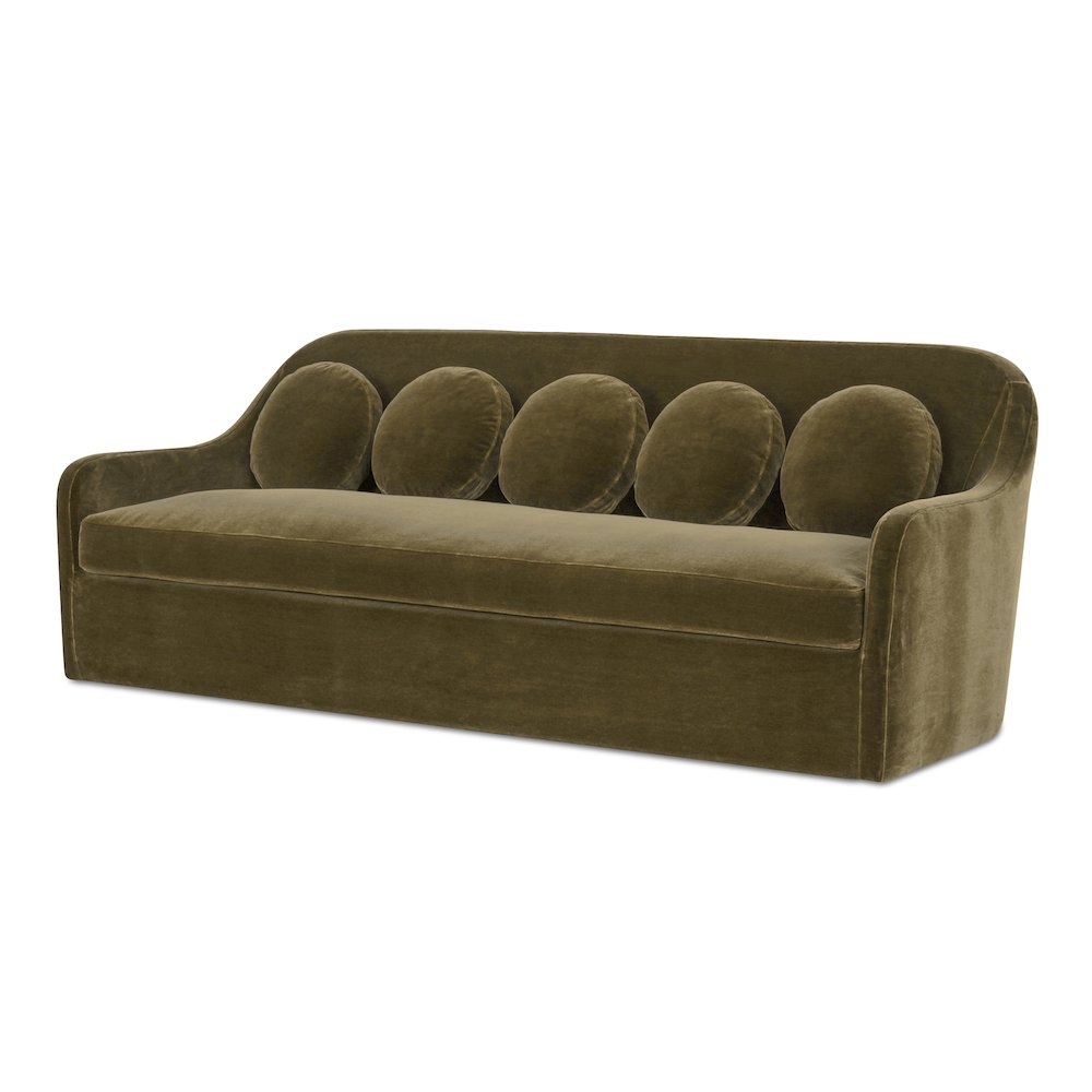 Rialto Sofa Dark Green Faux Mohair. Picture 4