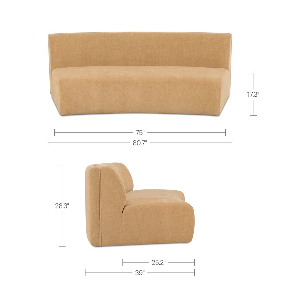 Naomi Concave Sofa Golden Yellow. Picture 12