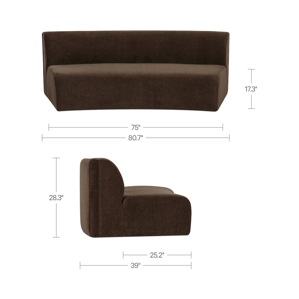Naomi Concave Sofa Dark Brown. Picture 9