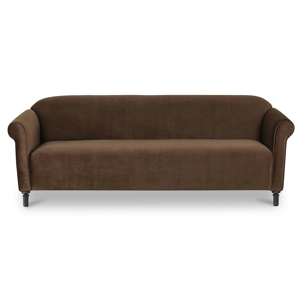 Harmony Sofa Dark Brown Faux Mohair. Picture 1