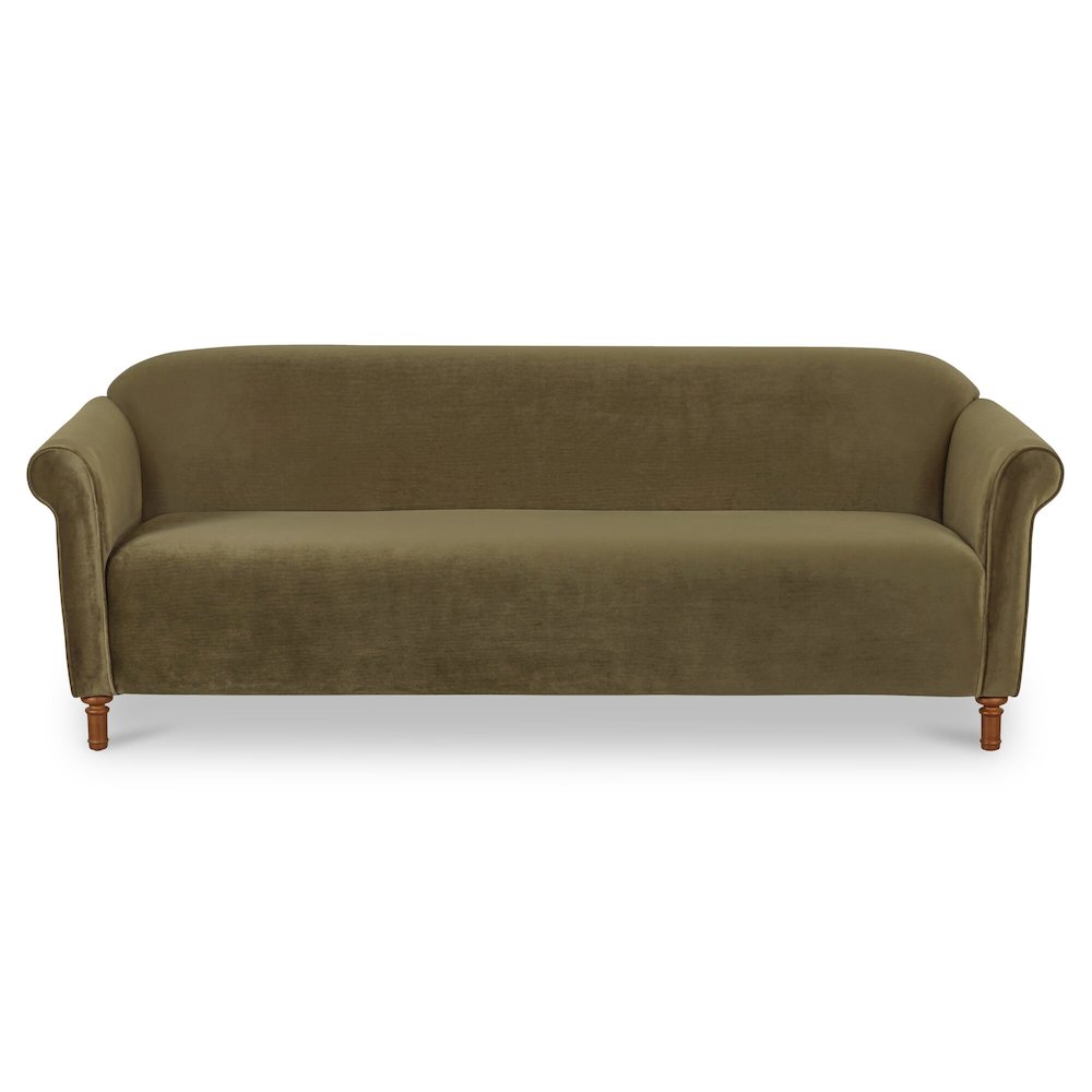 Harmony Sofa Dark Green Faux Mohair. Picture 1