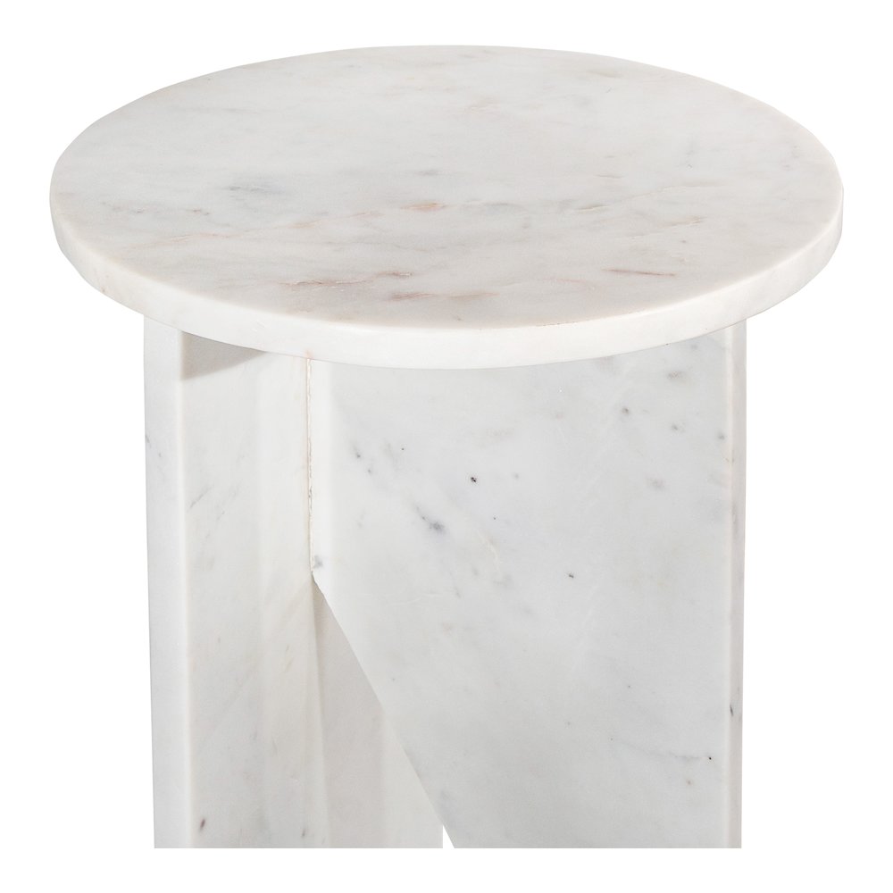 Grace Accent Table White Marble. Picture 5