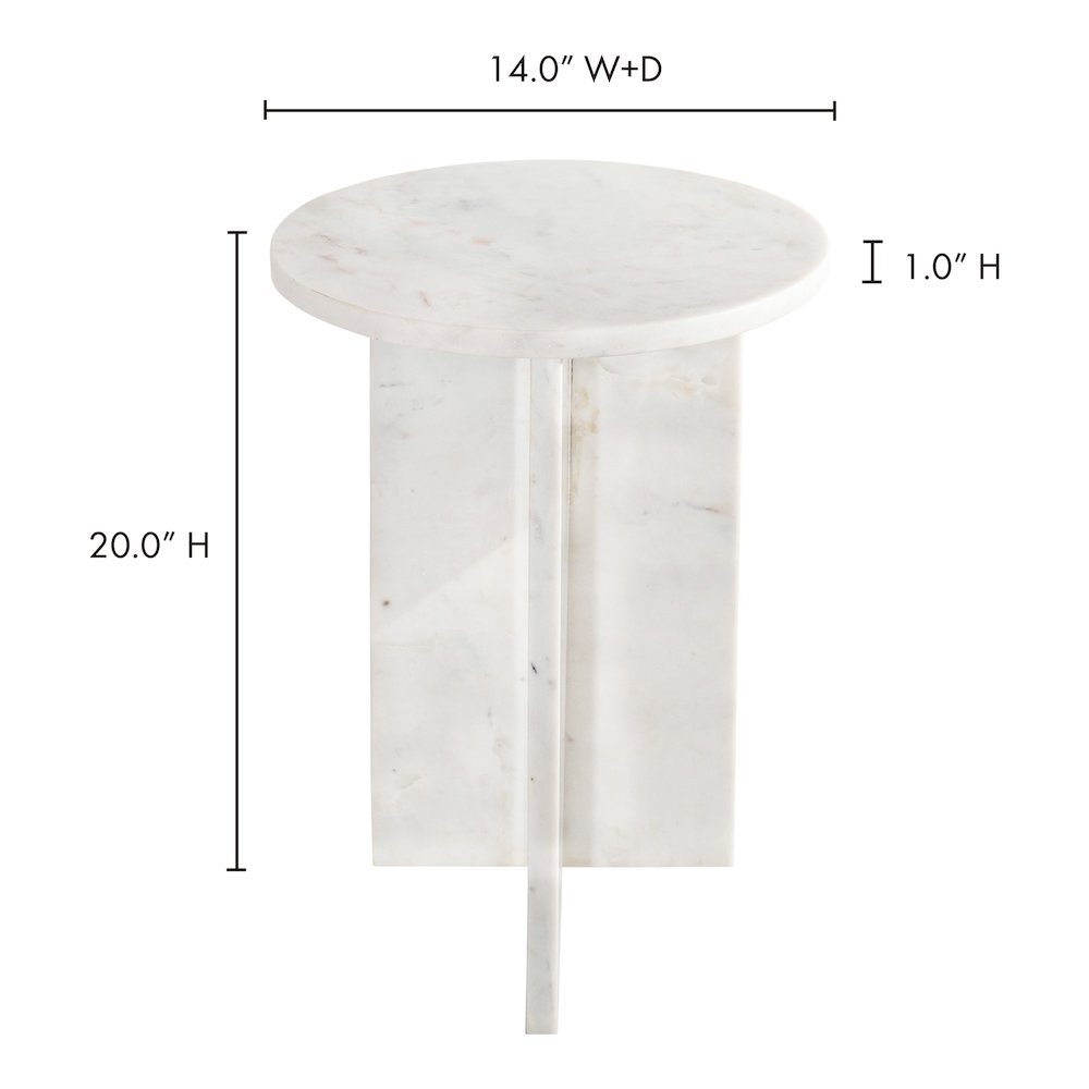 Grace Accent Table White Marble. Picture 10