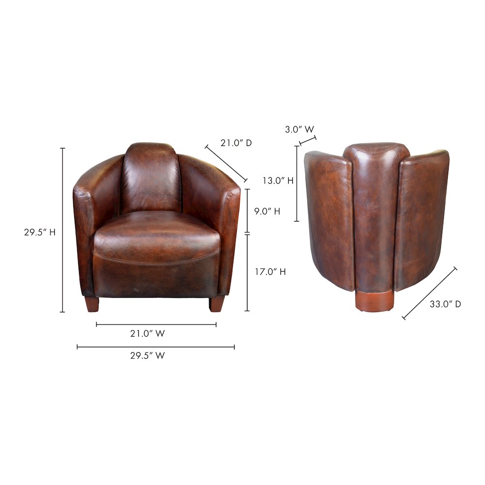 Salzburg Club Chair Dark Brown Leather. Picture 6