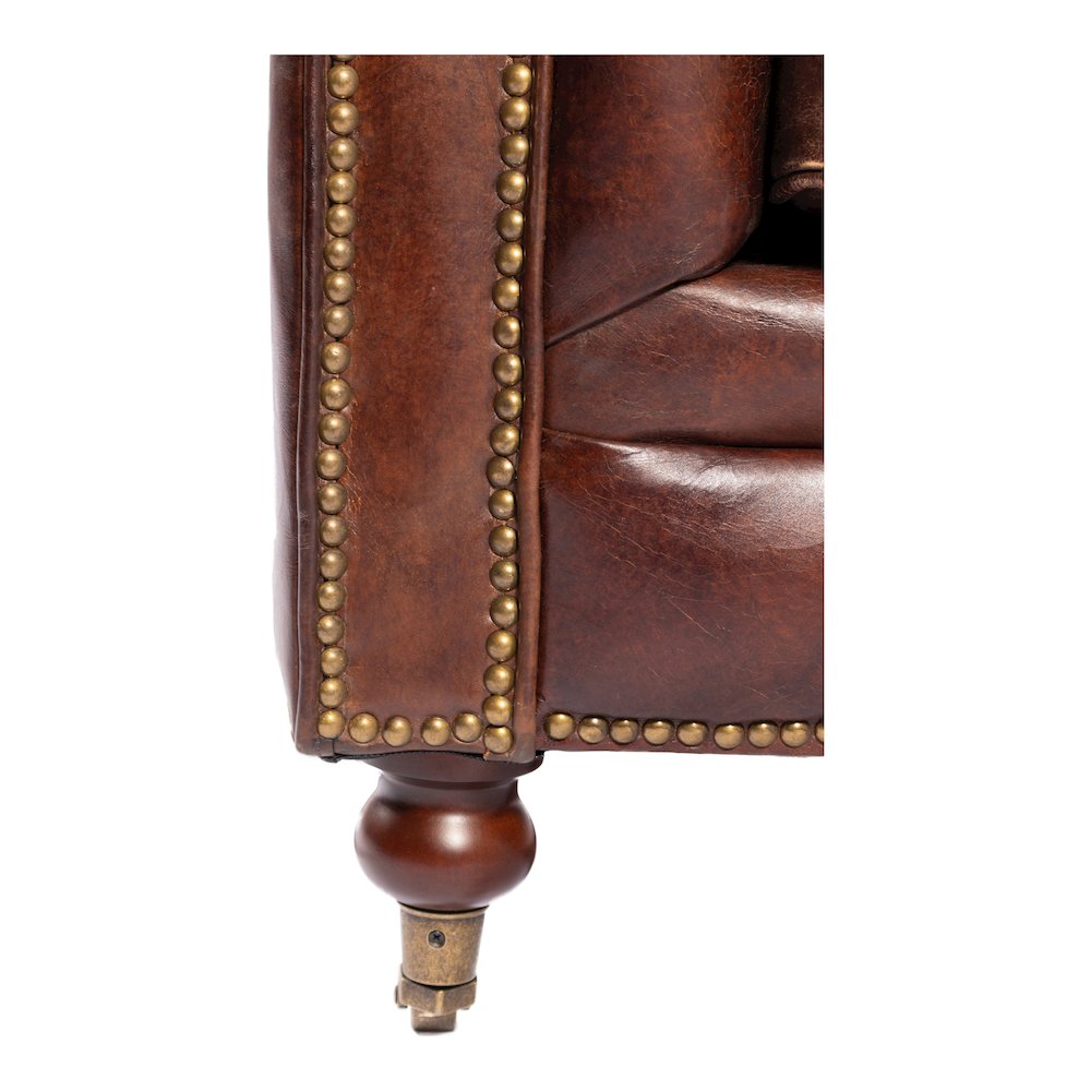 Birmingham Sofa Dark Brown Leather. Picture 4