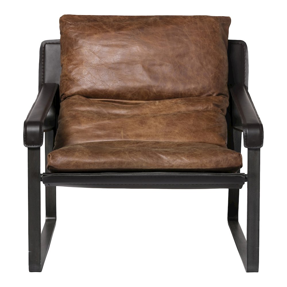 Connor Club Chair Open Road Brown Leather. Picture 1