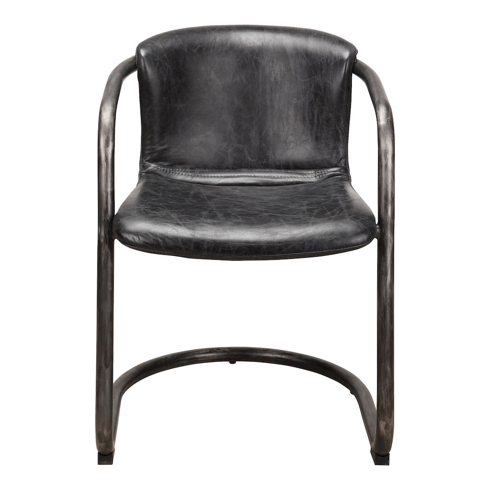Freeman Dining Chair Onyx Black Leather - Set Of Two. Picture 3
