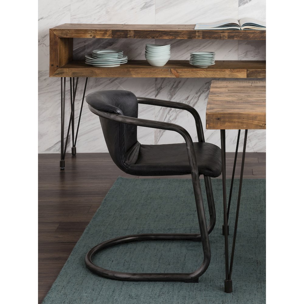 Freeman Dining Chair Onyx Black Leather - Set Of Two. Picture 7