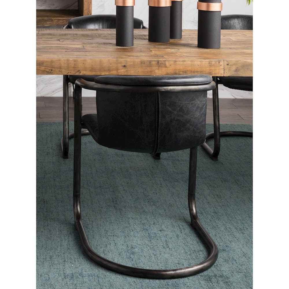Freeman Dining Chair Onyx Black Leather - Set Of Two. Picture 8