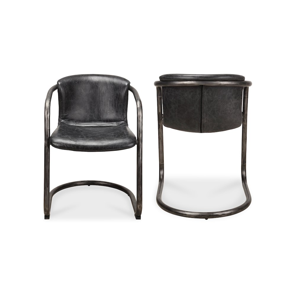 Freeman Dining Chair Onyx Black Leather - Set Of Two. Picture 2