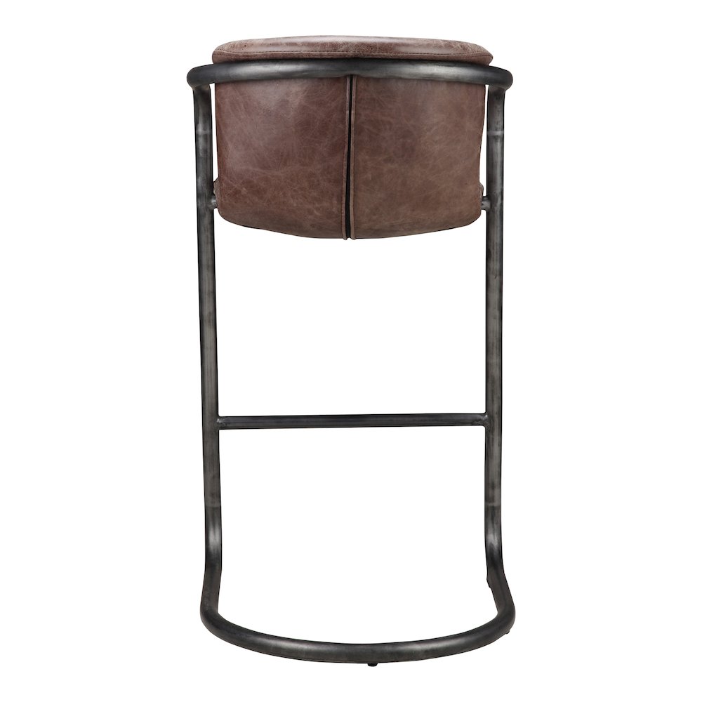 Freeman Barstool Grazed Brown Leather - Set Of Two. Picture 5