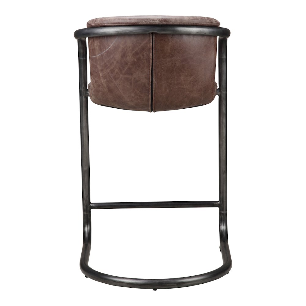 Freeman Counter Stool Grazed Brown Leather - Set Of Two. Picture 5