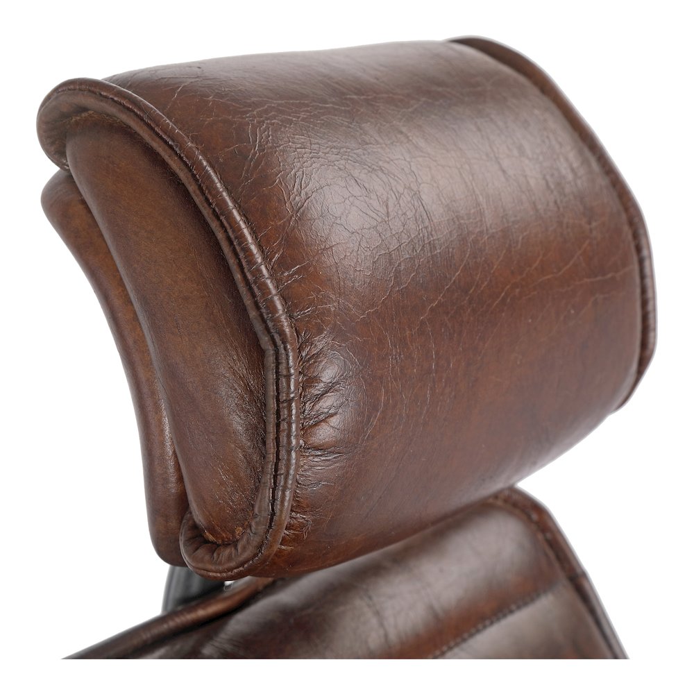 Executive Office Chair Dark Brown Leather. Picture 6
