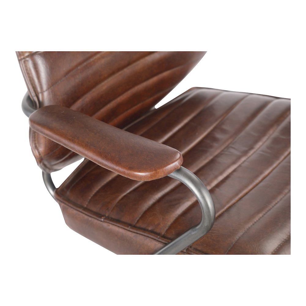 Executive Office Chair Dark Brown Leather. Picture 7