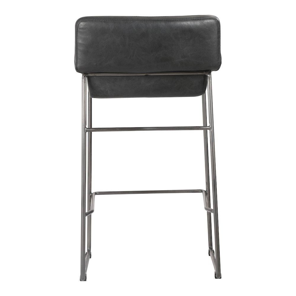 Starlet Counter Stool Onyx Black Leather - Set Of Two. Picture 7