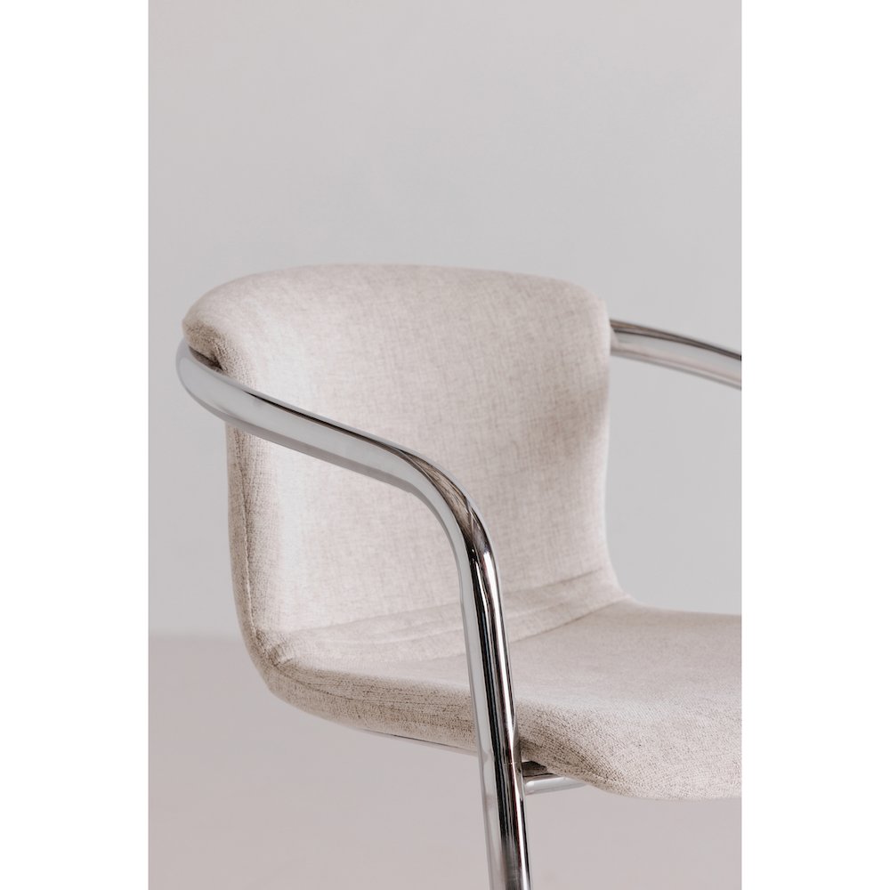 Freeman Chrome Frame Counter Stool Blended Cream - Set Of Two. Picture 10