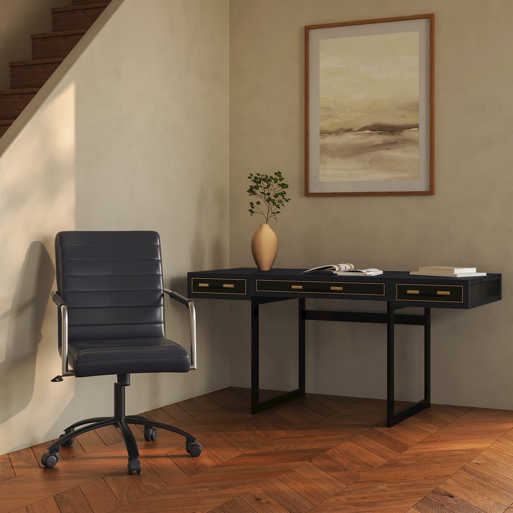 Roy Office Chair Black Leather. Picture 10
