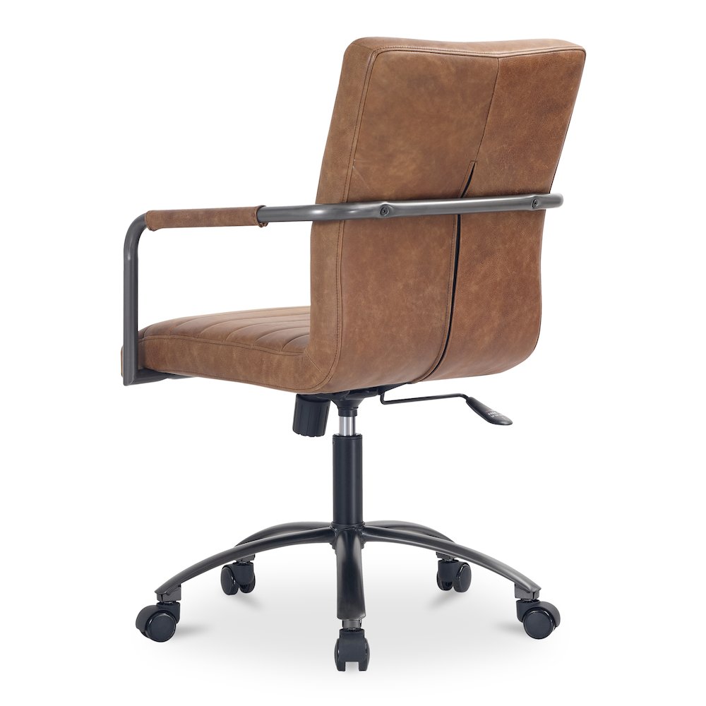 Roy Office Chair Open Road Brown Leather. Picture 3