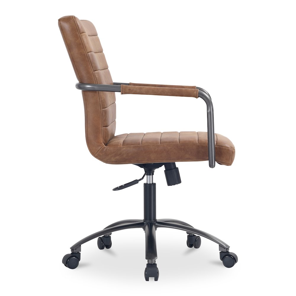 Roy Office Chair Open Road Brown Leather. Picture 4