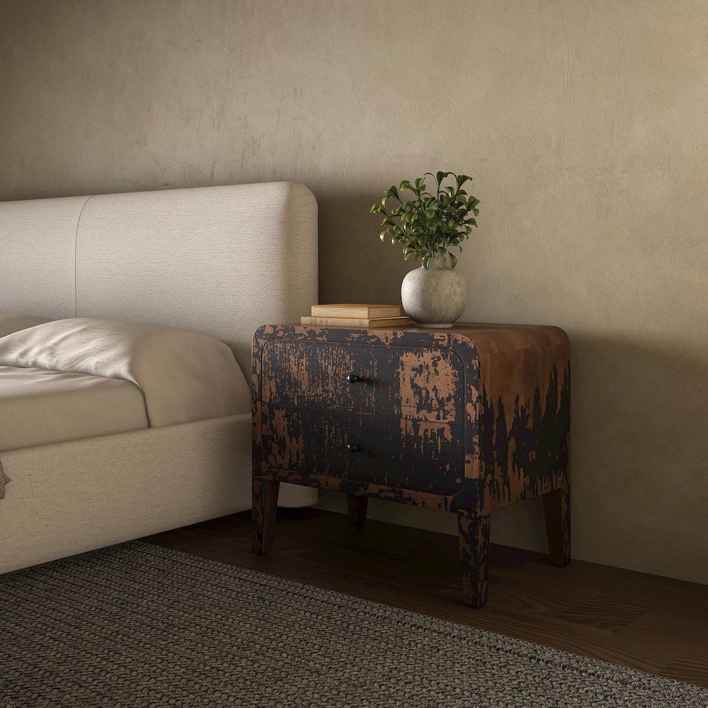 Iris Nightstand Distressed Black. Picture 9